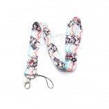 cartoon husky Dog ribbon lanyard For keychai