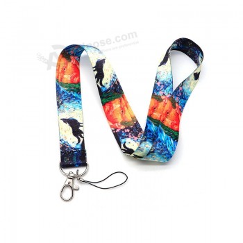 1 longe personnalisée Van Gogh et Wolf Art Lanyard Sangle de cou pour USB