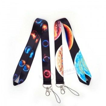 Lanière de planète spatiale pour porte-clés carte d’identité Pass téléphone corde porte-badge ruban