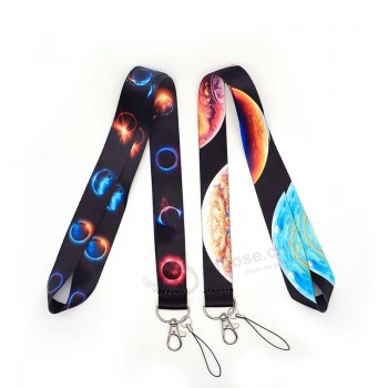 Space Planet Lanyard für Schlüsselbund ID-Karte übergeben Telefon Seil Abzeichen Inhaber Farbband