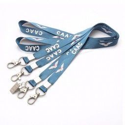 factory sale metal clip polyester silk screen lanyard