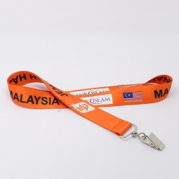 festival event staff wear polyester alligator clip stain lanyard