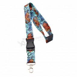 high quality polyester custom sublimation badge holder lanyard with your logo For wholesale