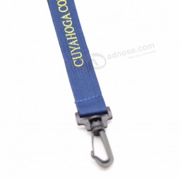 wholesale cheap custom imprinted polyester badge holder lanyards with clips