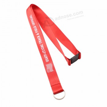 Vente directe d’usine personnalisé bleu foncé Polyester vierge porte-badge lanière