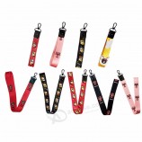 Bande dessinée universelle rose léopard polyester Ruban Lucky Cat Bear Mobile Phone Lanière pour IPhone6S 7 8P Xs Max Xr