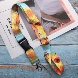 별이 빛나는 밤 프리미엄 끈 목 스트랩 키 ID 카드 패션 전화 스트랩 keycord nekband USB 배지 홀더 diy 끊기 로프