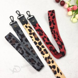 표범 휴대 전화 스트랩 끈 전화 손 목 스트랩 코드 키 ID 카드 S USB 배지 홀더 끊기 모바일 로프 컷 고양이