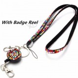 1 Pièce Vente au détail Longe Cristal Strass Téléphone portable Tour de cou Porte-clés Strass Lanière Badge Reel RT-RH-11