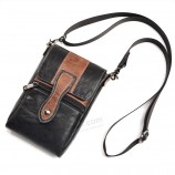 Sac de portefeuille en cuir PU taille ceinture pack téléphone portable sac à main étui longe
