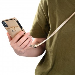 leather wallet case for iphone Xs Max Xr X luxury multi credit card holders cover for phone Bag + lanyard