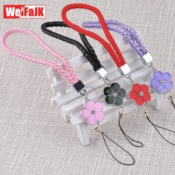 열쇠를위한 이동 전화 결박 만화 귀여운 고양이 대나무 방아 끈 목 결박