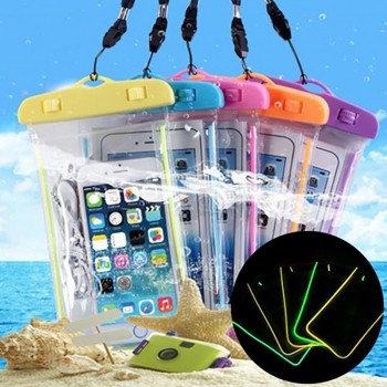 Bolsa impermeável ao ar livre natação praia Dry Bag titular da tampa do caso para telefone celular