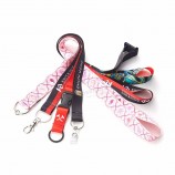 personalized logo cheap neck printed custom polyester lanyards with Id card holder