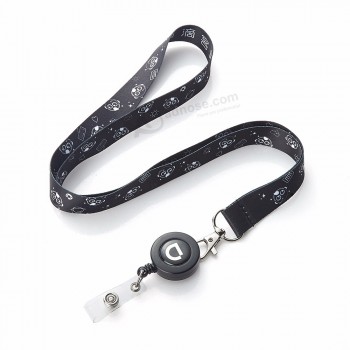 polyester sublimation printing ID card lanyards with badge reel