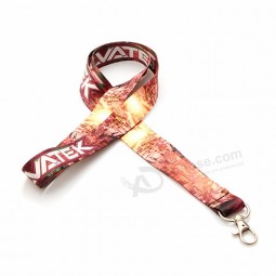 beautiful strap, colorful heat transfer printed badge holder lanyard with metal hook