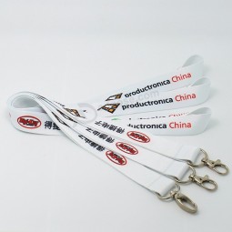 personalized printed double hook badge holder lanyard with logo