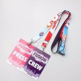 simpatici cordini porta badge in poliestere con porta carte d'identità in poliestere con gancio in metallo