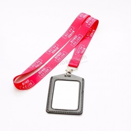 high quality leather id holder cute badge holder lanyard with badge