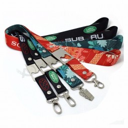 fabrik großhandel hochwertige polyester wasser flaschenöffner abzeichen halter lanyard