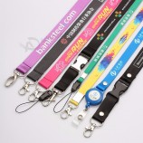 Vente en gros polyester collier porte-badge longe avec crochet en J commande minimale