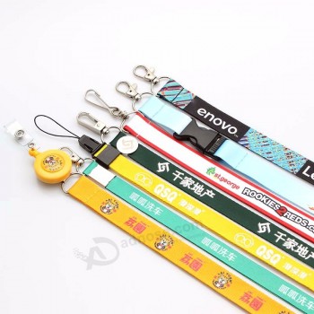 Vente en gros nylon sérigraphie exposition badge porte lanières avec logo personnalisé