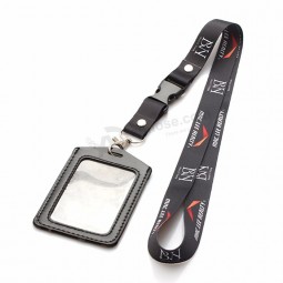 Company and school use custom id card holder necklace polyester badge holder lanyard