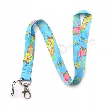 Cartoon Cute SpongeBob SquarePants Lanyard Halter Key ID Card Mobile Strap USB Badge Holder DIY Lanyard