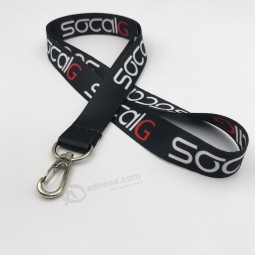 custom sublimation polyester lanyard with metal hooks