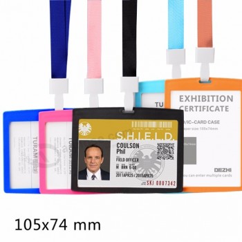 Prix de gros Porte-carte d’identité horizontal / vertical avec lanière Origina, pour étudiants / entreprises / personnel, couleur bonbon