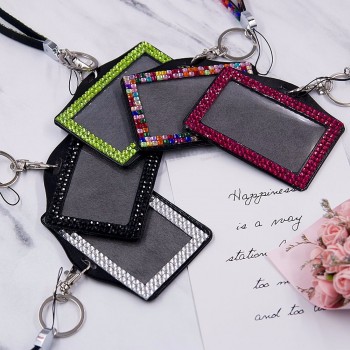 1pc Diamant Porte-Carte De Luxe Sangle De Cou Avec Lanière Porte-Insigne Titulaire de Carte D’identité Personnel Détenteurs D’identité De Bus Kawaii Porte-Badge Accessoires