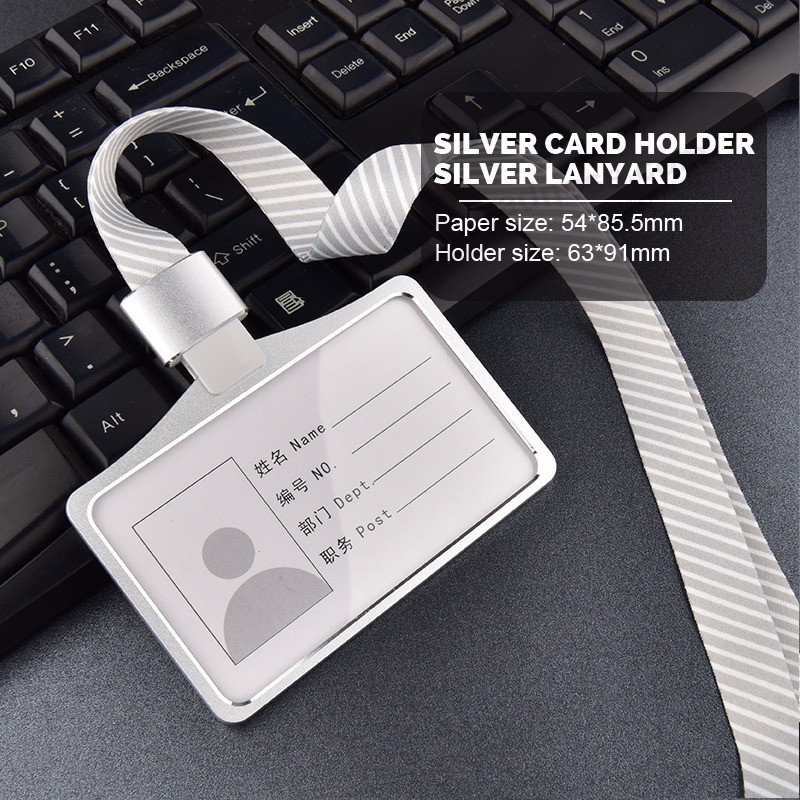 1 unid aleación de aluminio trabajo tarjeta de identificación insignia cordón titular caliente vertical metal ID business case (20)