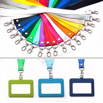 Sangle de cou 20mm longe porte-badge pour téléphone portable Support de téléphone portable ID Nom Porte-badge Clés Clip métallique, coloré et pratique