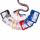 PP ID Card Holder Candy Colors Name Tag Exhibition Cards Business Badge Holder With Lanyard School Office Supplies
