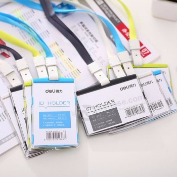 Vente en gros de carte d’identité Porte-carte 4Colors Nom Tag Cartes d’exposition Porte-badge d’affaires Longe Fournitures de bureau scolaires