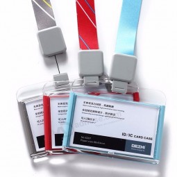 Porte-badges d’affaires en acrylique,Porte-cartes de crédit avec lanière rétractable,Porte-badges d’identification et accessoires
