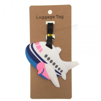Dessin animé Avion BagagesTag Accessoires de voyage Gel de silice Valise ID Porte-adresse Femmes Hommes Bagages Embarquement Étiquette portable