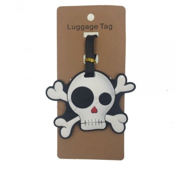 Étiquette de bagage de dessin animé en silicone personnalisée Porte-adresse d’identification Baggage