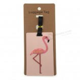 bagaglio fenicottero rosa cartone animato Tag accessori da viaggio in vendita