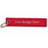 custom airplane embroidery fabric keyring