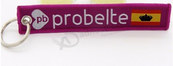 Porte-clés tissé en tissu avec logo de l’entreprise personnalisée d’usine