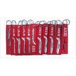 wholesale custom fabric Key ring with wovern/embroidery logo