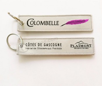 Porte-clés tissé avec logo personnalisé pour moto avec anneau en métal