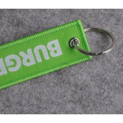 Vente en gros personnalisé beau tissé porte-clés avec logo personnalisé