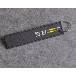 Promotion Cloth Fabric Woven Keyring with Logo