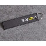 promotion cloth fabric woven keyring with logo