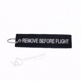 wholesale custom logo name lanyard both sides embroidery keychain / keytag / keyring