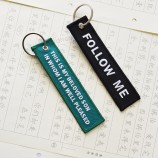 wholesale custom keychain logo embroidery fabric keychain for promotional gift