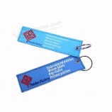도매 주문 두 배 옆 자수 직물 keychain / keytag / keyring