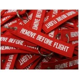 promotional durable woven embroidery personalised keyrings